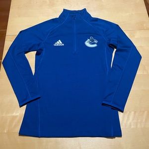 Vancouver Canucks Adidas half zip shirt.